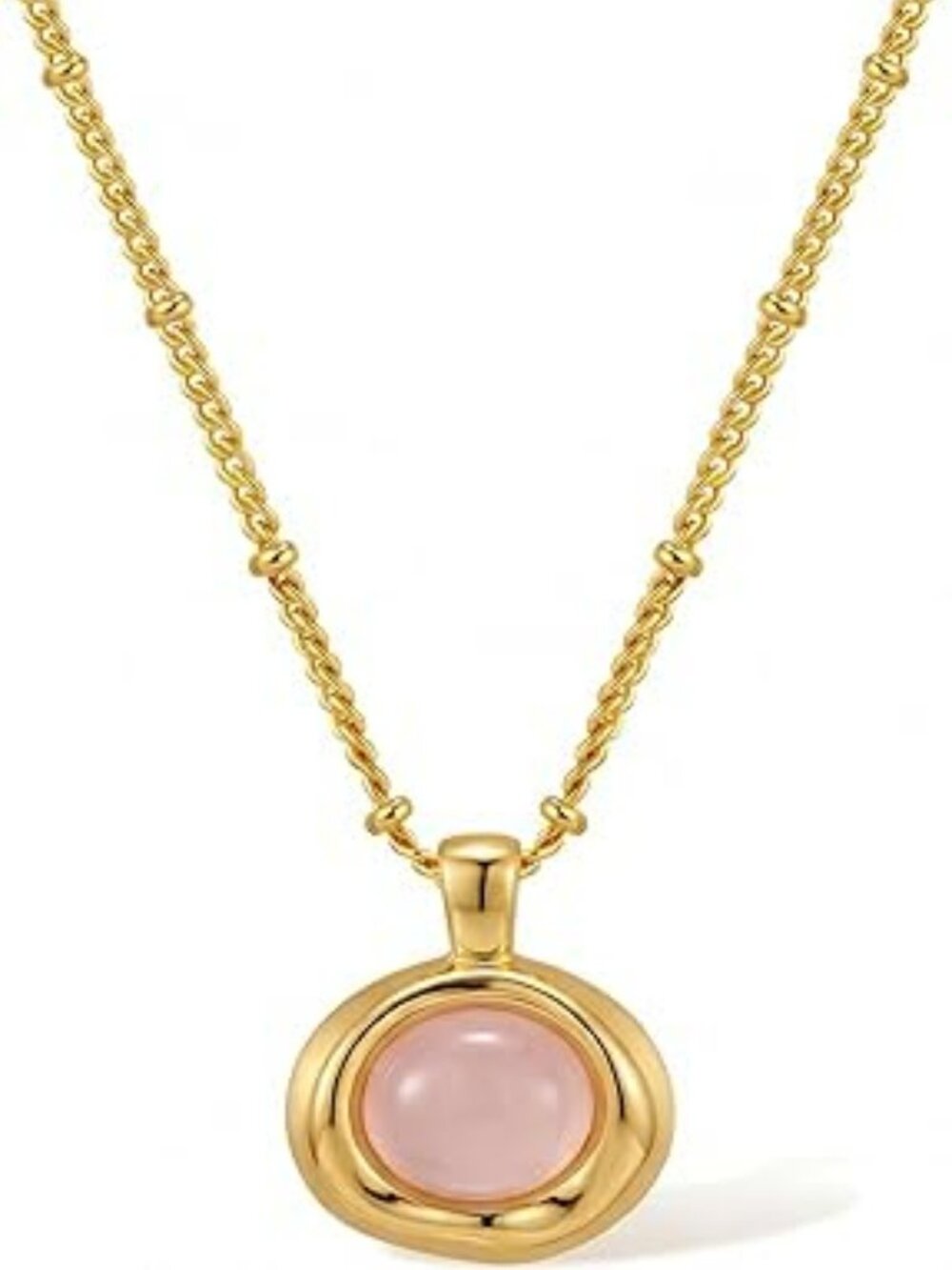 NEW‎ Gold Stone Pendant Necklaces for Women Chunky Gemstone Dangle Necklace